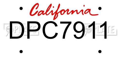 DPC7911 California License Plate