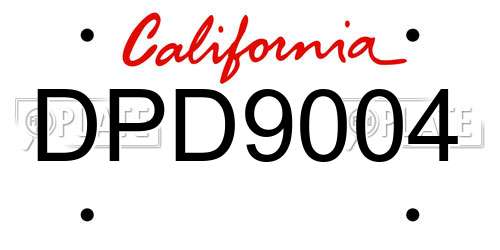 DPD9004 California License Plate