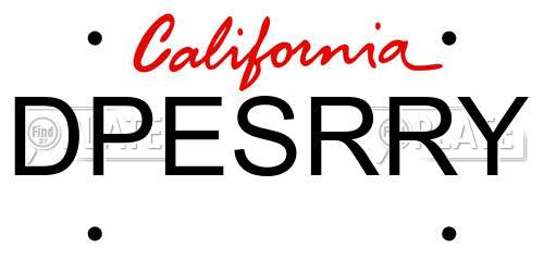 DPESRRY California License Plate