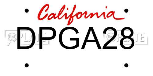 DPGA28 California License Plate