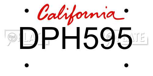 DPH595 California License Plate