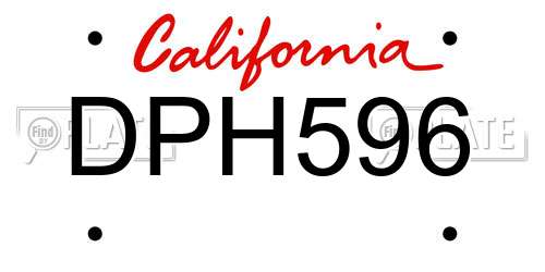 DPH596 California License Plate