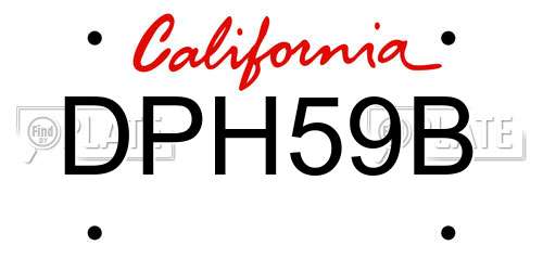 DPH59B California License Plate