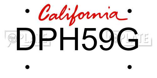 DPH59G California License Plate