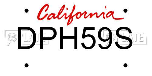 DPH59S California License Plate