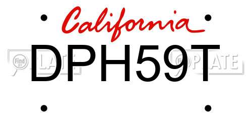 DPH59T California License Plate