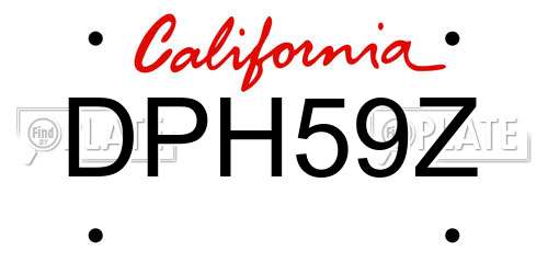 DPH59Z California License Plate