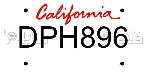 DPH896 California License Plate