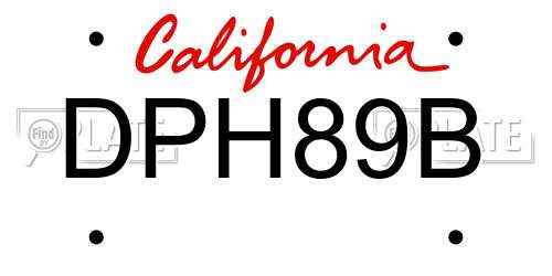 DPH89B California License Plate