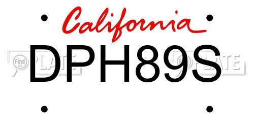 DPH89S California License Plate