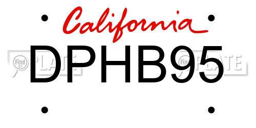 DPHB95 California License Plate