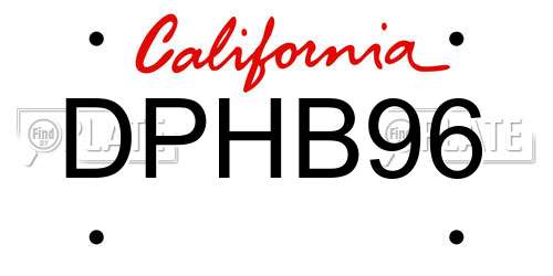 DPHB96 California License Plate