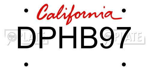 DPHB97 California License Plate