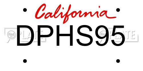 DPHS95 California License Plate