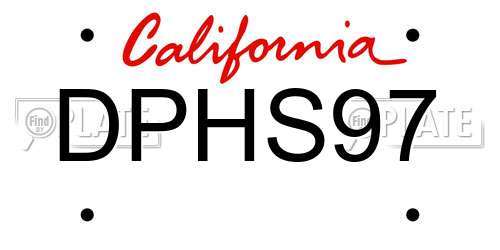 DPHS97 California License Plate