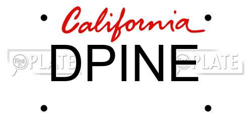 DPINE California License Plate