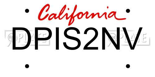 DPIS2NV California License Plate