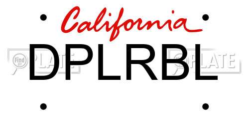 DPLRBL California License Plate