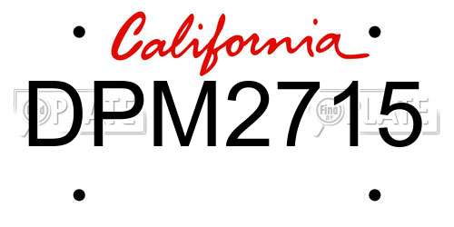 DPM2715 California License Plate