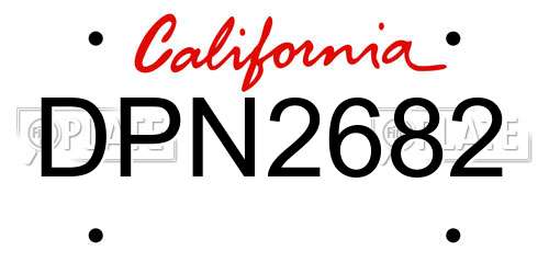 DPN2682 California License Plate