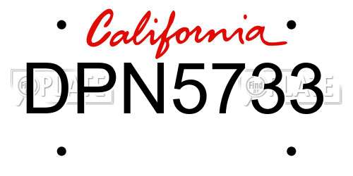 DPN5733 California License Plate