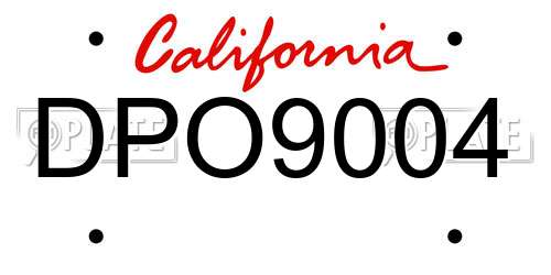 DPO9004 California License Plate