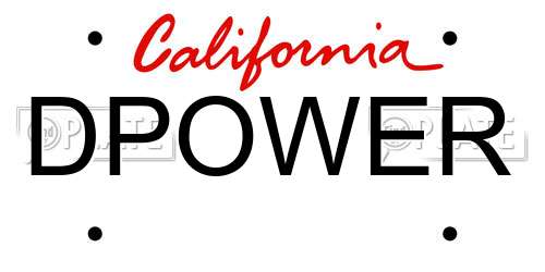 DPOWER California License Plate