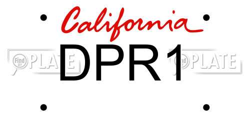 DPR1 California License Plate