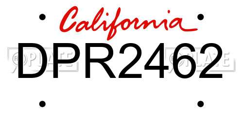 DPR2462 California License Plate