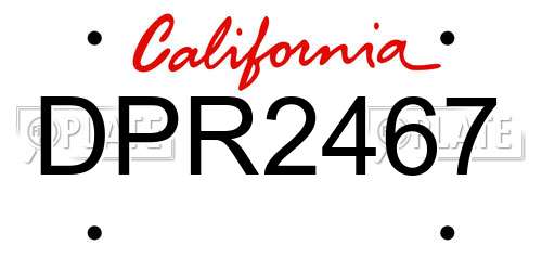 DPR2467 California License Plate