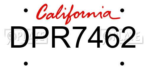 DPR7462 California License Plate