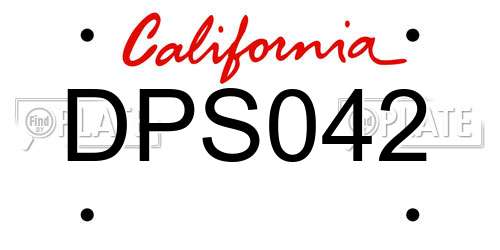 DPS042 California License Plate