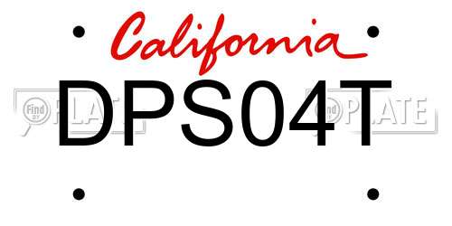 DPS04T California License Plate