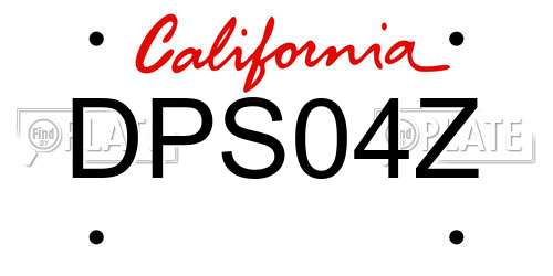 DPS04Z California License Plate