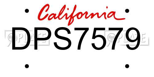 DPS7579 California License Plate