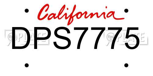 DPS7775 California License Plate