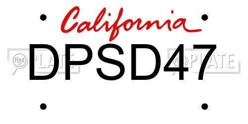 DPSD47 California License Plate