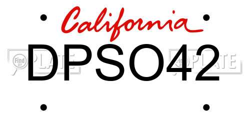 DPSO42 California License Plate