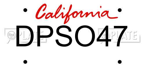 DPSO47 California License Plate