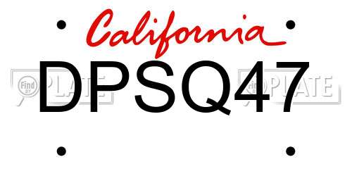 DPSQ47 California License Plate