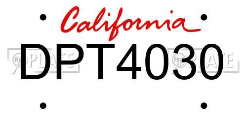 DPT4030 California License Plate