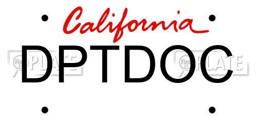 DPTDOC California License Plate