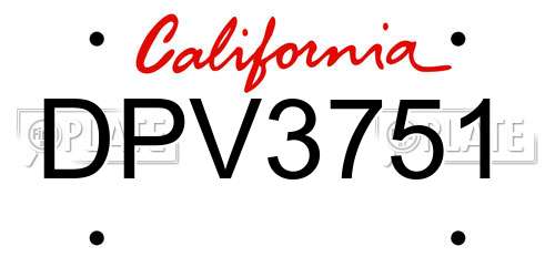 DPV3751 California License Plate