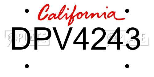 DPV4243 California License Plate