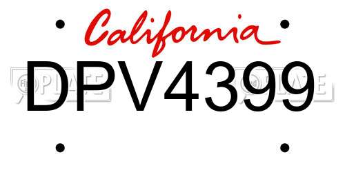 DPV4399 California License Plate