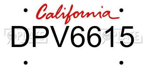 DPV6615 California License Plate