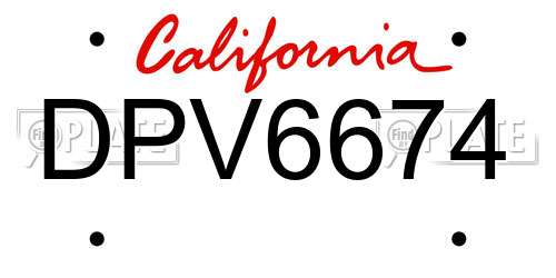 DPV6674 California License Plate