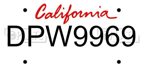 DPW9969 California License Plate