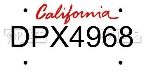DPX4968 California License Plate