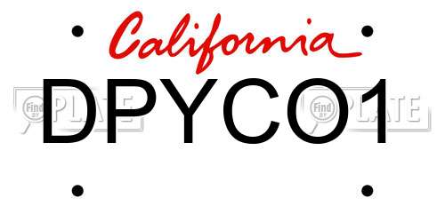 DPYCO1 California License Plate